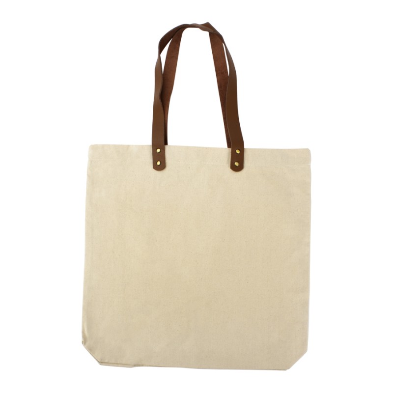 Bolsa de Compras 10oz Canvas asas Cuero